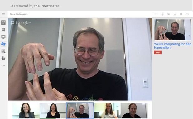 Interpretación de lenguaje de señas en Google Hangouts