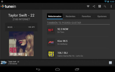 Escuchar la radio de todo el mundo, con TuneIn Radio