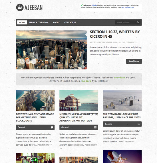 Descargar tema para Wodrpress AJEEBAN