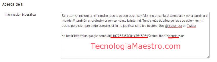perfil wordpress tecnologiamaestro