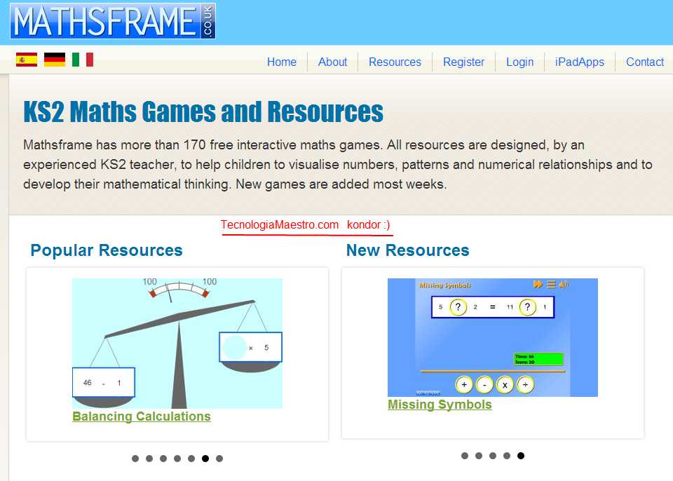 Juegos matemáticos gratuitos, para desarrollar la mente en Mathsframe