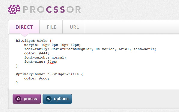 Herramienta para optimizar el código CSS de forma sencilla, ProCSSor