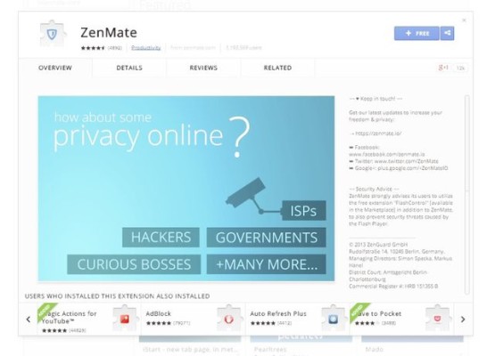 Entrar a sitios web bloqueados o prohibidos, Zenmate el mejor VPN