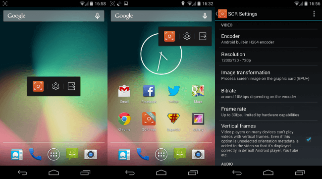 Grabar la pantalla de tu teléfono Android 5.0 Lollipop con SRC, sin Root