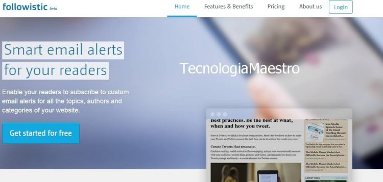 Enviar vía correo noticias a los visitantes de tu web, o un Newsletters, fácil y rápido, con Followistic