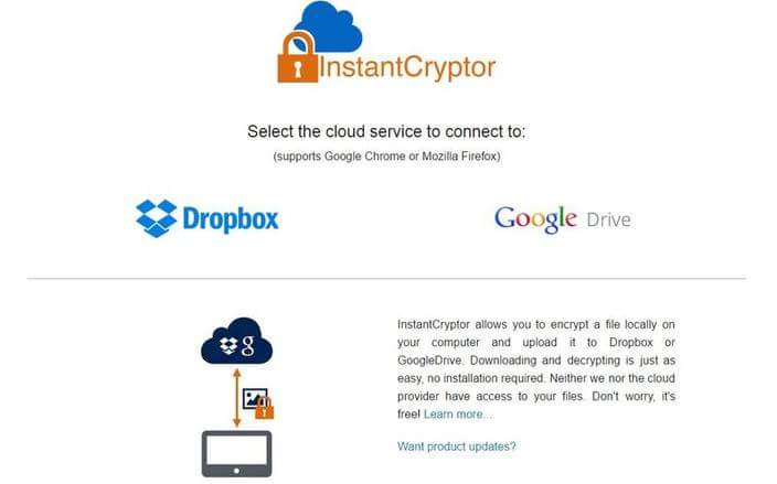 Cifrar tu archivos de Google Drive y Dropbox gratis y online, InstantCryptor