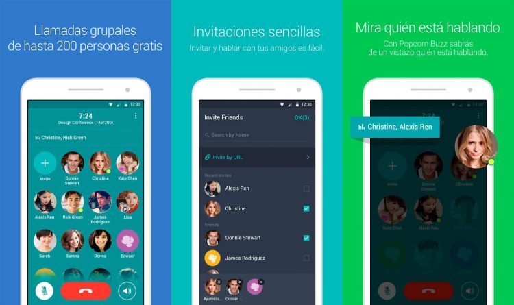 Hacer llamadas en grupos de hasta 200 personas a la vez, con Popcorn Buzz