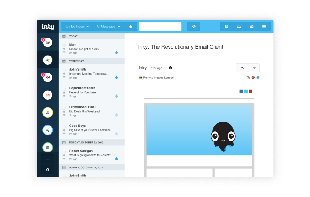 Como leer el correo electrónico desde el escritorio, con Inky inky lector de correos tecnolgoiamaestro