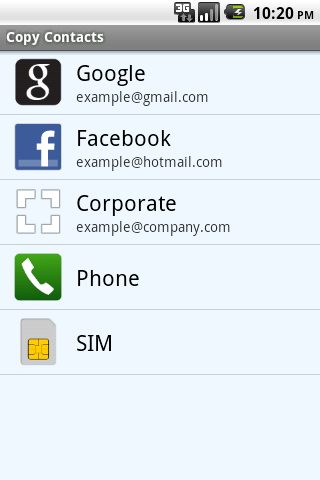 Copy Contacts Android