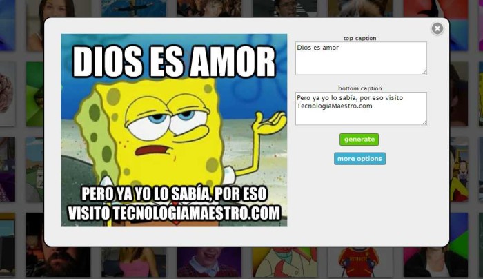 Crear un meme online de forma rápida y fácil, LiveMeme live meme (tecnologiamaestro.com)