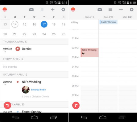 Mejor aplicación para organizar y administrar calendario en Android, Sunrise Calendar Mejor aplicación para organizar y administrar calendario en Android, Sunrise Calendar