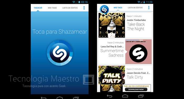 Las 20 mejores aplicaciones Android para Samsung Galaxy S4 23-shazam-android-tecnologiamaestro.min