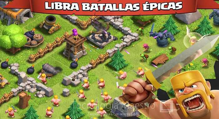 Los mejores juegos y aplicaciones Android para Alcatel One Touch Idol, Ultra, X y POP 8-clash-of-clans-tecnologiamaestro.min