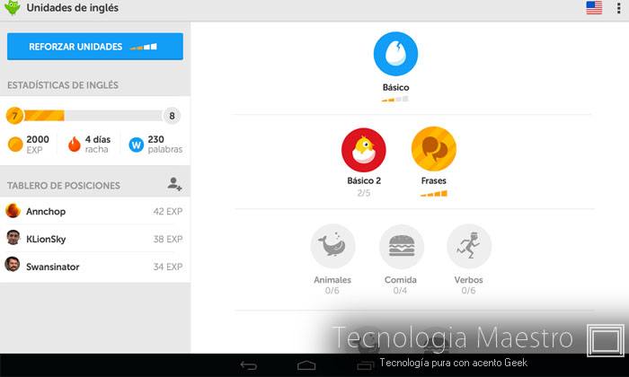 Los mejores juegos y aplicaciones Android para Alcatel One Touch Idol, Ultra, X y POP 9-duolingo-android-aplicacion-tecnologiamaestro.min
