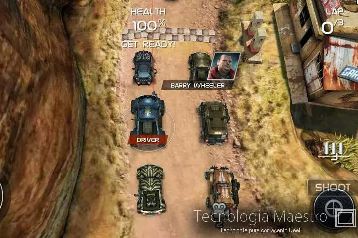Los 14 Mejores juegos para HTC One que puedes descargar en Android 13-Death-Rally-juego-tecnologiamaestro-min