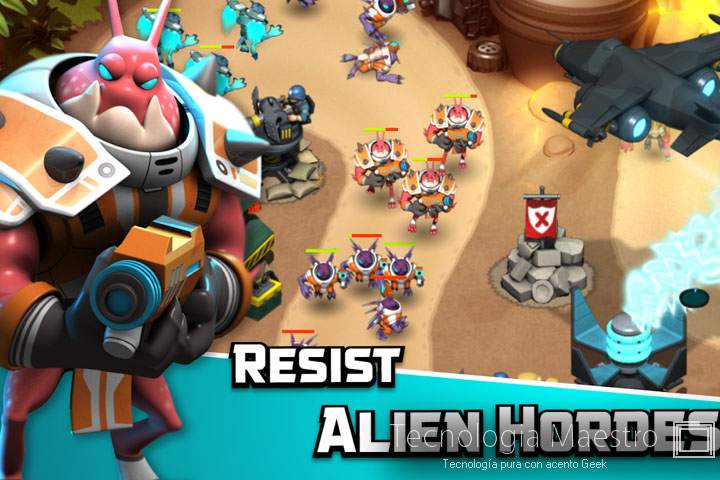 10 Mejores juegos para Samsung Galaxy Ace 1, 2 y 3 en Android 14-Alien-Creeps-TD-juego-tecnologiamaestro-min