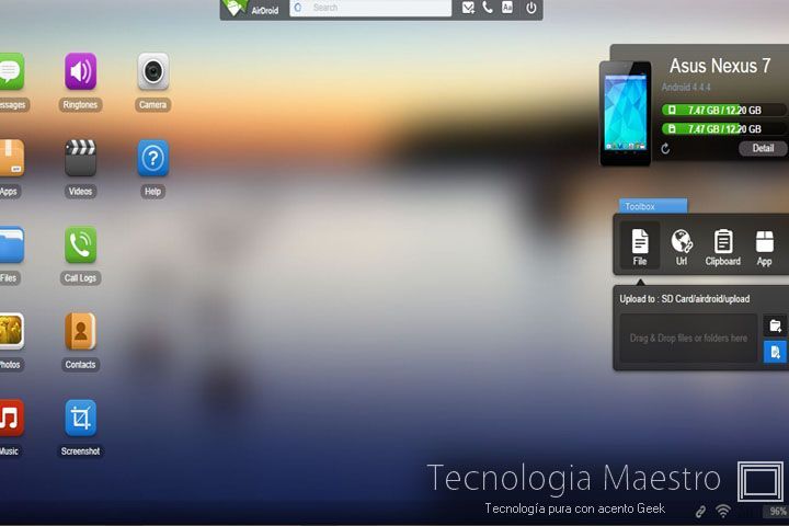 Como pasar archivos a teléfono Android desde la computadora o PC airdroid-aplicacion-tecnologiamaestro-min