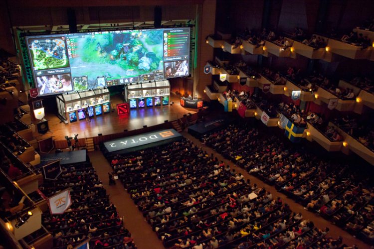 A packed Benaroya Hall is pictured during "The International" Dota 2 video game competition in Seattle